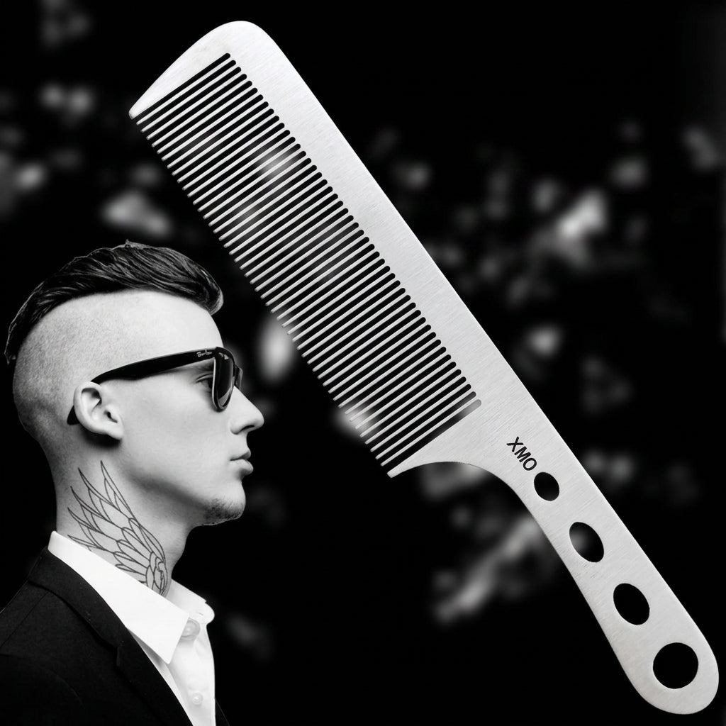 Brainbow 1PC Titanium Steel Comb Professional Salon Hair Hairdressing Anti-static Barbers Comb Ultra Thin Hair Brush for Men